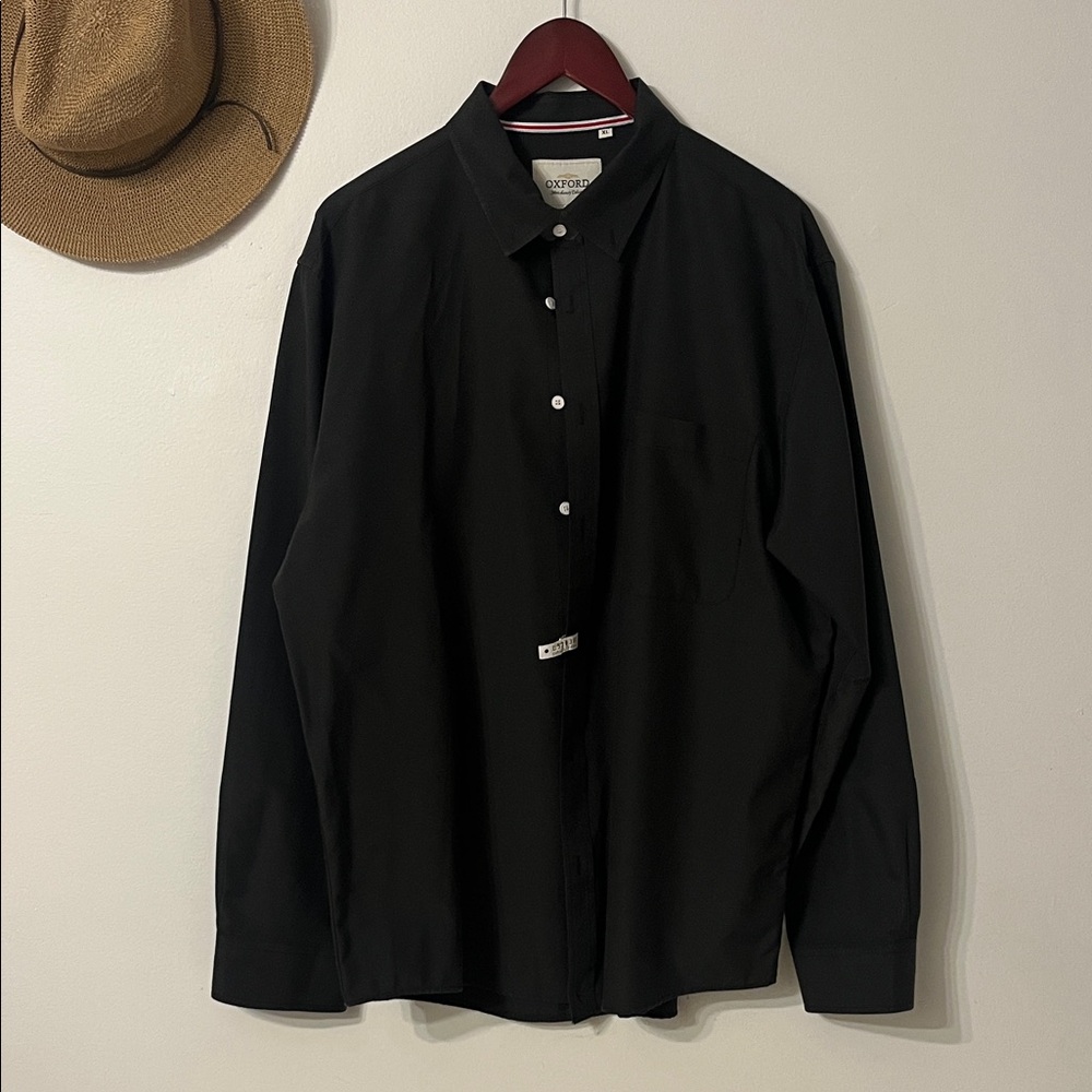 Oxford dark gray Long Sleeve Dress Shirt